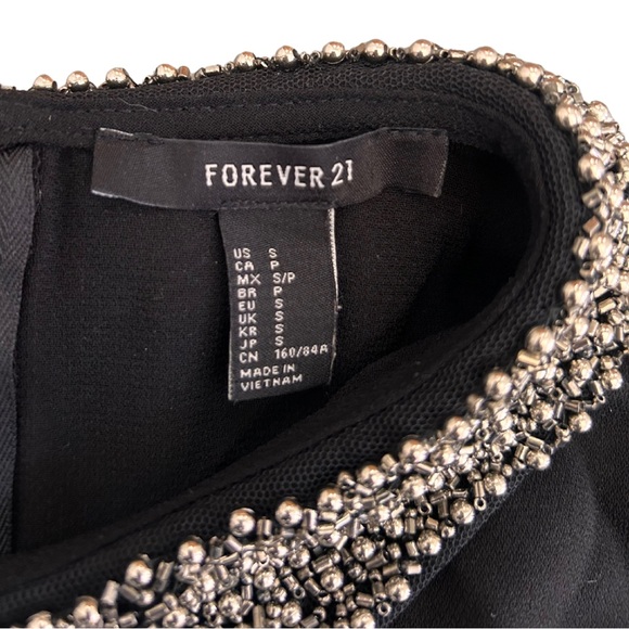 Forever 21 Embellished Collar Shift Dress Short Sleeve Black Women’s S - Picture 5 of 7